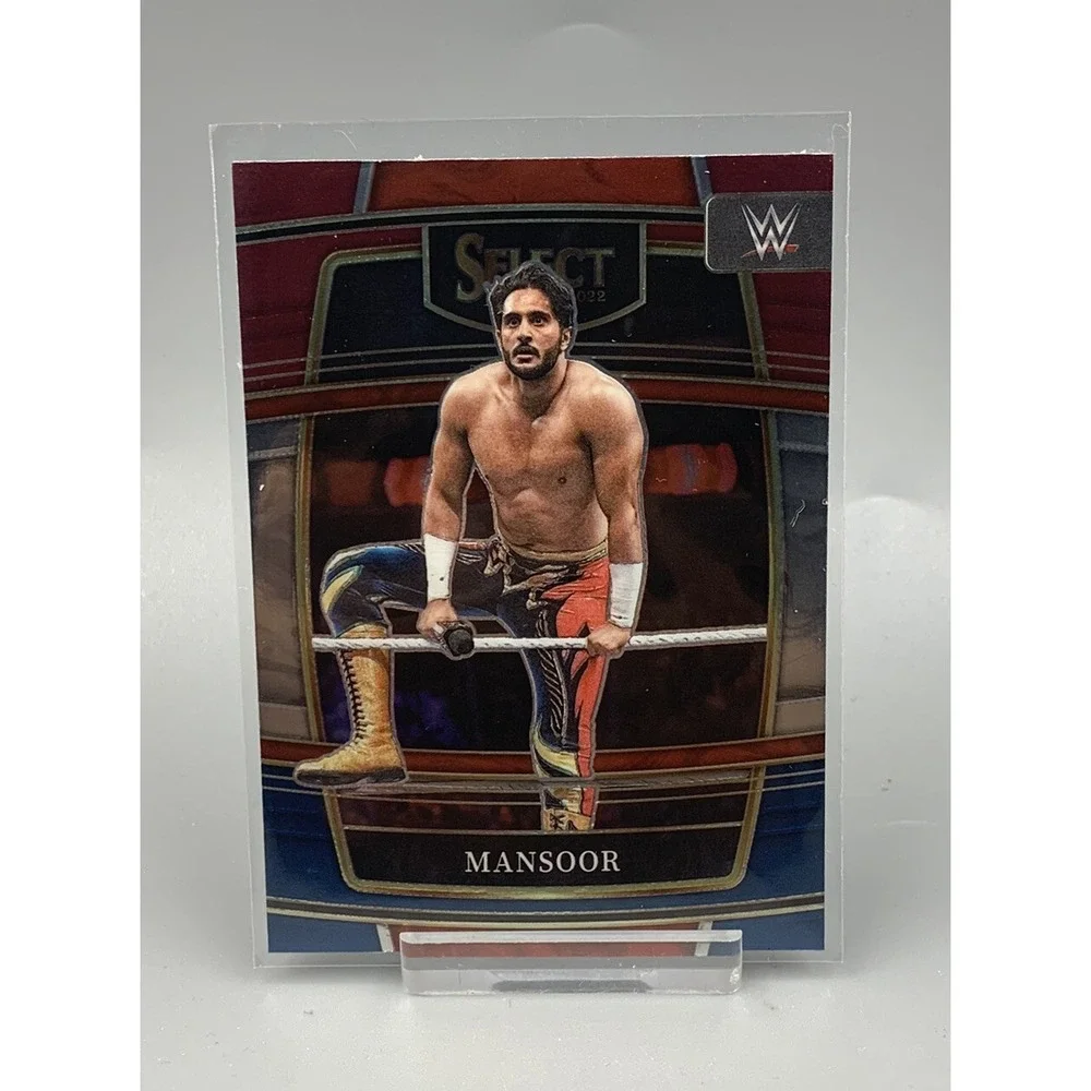 2022 #4 Mansoor Panini Select WWE Smack Down Concourse Level Red and‎ Blue
